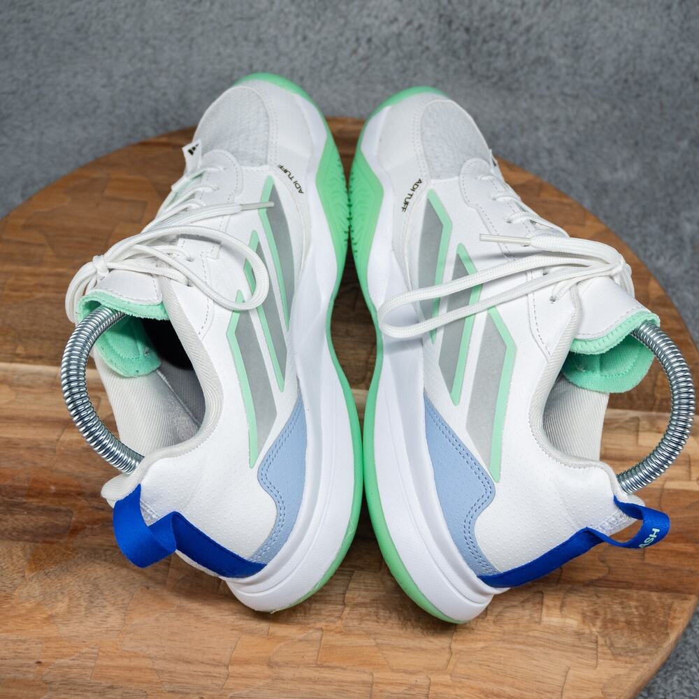 adidas White and Light Green Sneakers - Picture 5 of 8